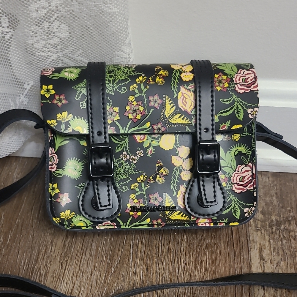 Dr. Martens Black Floral Crossbody Bag